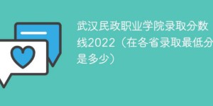 武汉民政职业学院2022年各省录取分数线一览表「最低分+最低位次+省控线」