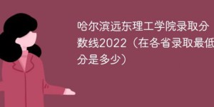 哈尔滨远东理工学院2022年各省录取分数线一览表「最低分+最低位次+省控线」