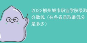 柳州城市职业学院2022年各省录取分数线一览表「最低分+最低位次+省控线」