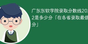广东东软学院2022年各省录取分数线一览表「最低分+最低位次+省控线」