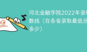 河北金融学院2022年录取分数线最低是多少(省内+省外)