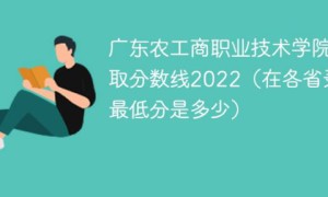 广东农工商职业技术学院2022年最低录取分数线是多少（本省+外省）