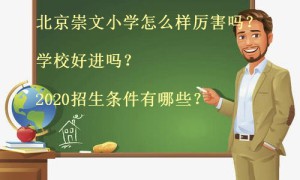 北京崇文小学怎么样厉害吗？学校好进吗？2020招生条件有哪些？