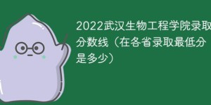 武汉生物工程学院2022年各省录取分数线一览表 附最低分、最低位次、省控线