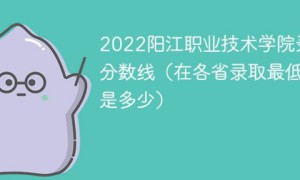 阳江职业技术学院2022年最低录取分数线一览表（本省+外省）