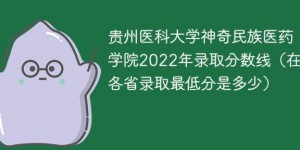 贵州医科大学神奇民族医药学院2022年各省录取分数线一览表 附最低录取分数
