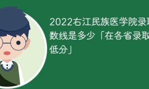 右江民族医学院2022年各省录取分数线一览表「最低分+最低位次+省控线」