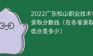 广东松山职业技术学院2022年最低录取分数线一览表（最低位次+省控线）