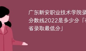 广东新安职业技术学院2022年最低录取分数线（本省+外省）