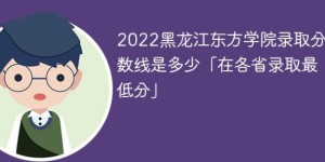 黑龙江东方学院2022各省录取分数线一览表「最低分+最低位次+省控线」