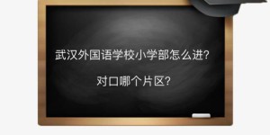 武汉外国语学校小学部怎么进对口哪个片区？报名需要准备哪些材料