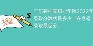 广东碧桂园职业学院2022年最低录取分数线是多少（本省+外省）